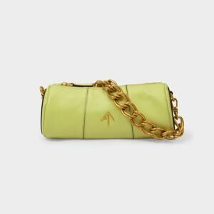 MANU ATELIER Mini Cylinder Bag Green crossbody chain